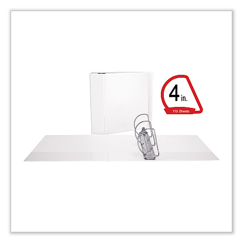 Universal Slant D-Ring View Binder, 3 Rings, 4" Capacity, 11 x 8.5, White (UNV20994)