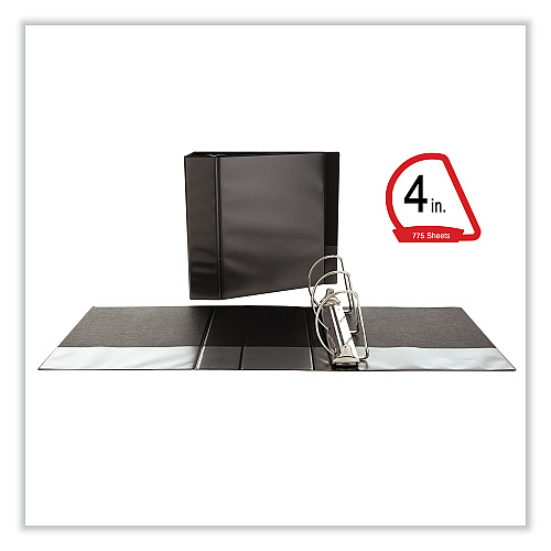 Universal Slant D-Ring View Binder, 3 Rings, 4" Capacity, 11 x 8.5, Black (UNV20995)