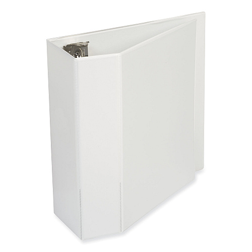 Universal Slant D-Ring View Binder, 3 Rings, 5" Capacity, 11 x 8.5, White (UNV20997)
