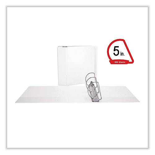 Universal Slant D-Ring View Binder, 3 Rings, 5" Capacity, 11 x 8.5, White (UNV20997)