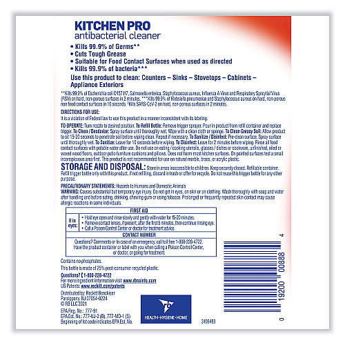 Lysol&reg; Pro Kitchen Antibacterial Cleaner, 22 oz. Spray Bottle (79556EA)