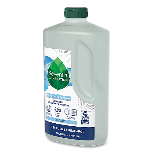 Seventh Generation Natural Dishwashing Liquid, Free and Clear, 50 oz Bottle, 3/Carton (22724CT)