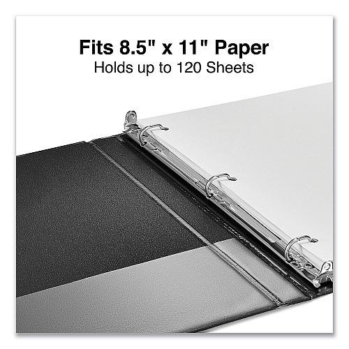 Universal Slant D-Ring View Binder, 3 Rings, 0.5" Capacity, 11 x 8.5, Black (UNV20701)