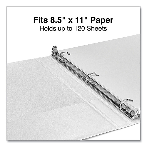 Universal Slant D-Ring View Binder, 3 Rings, 0.5" Capacity, 11 x 8.5, White (UNV20702)