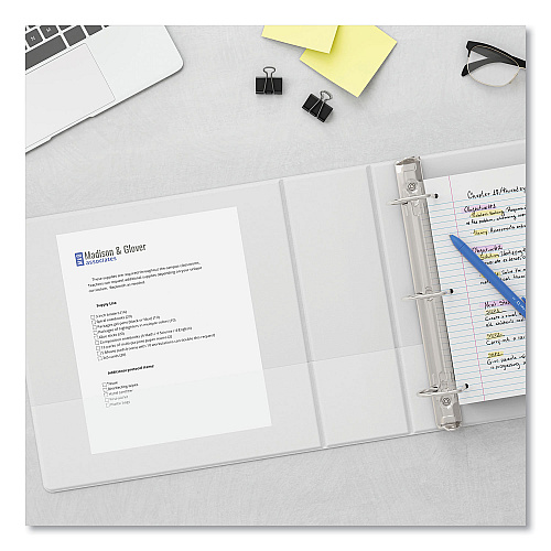 Universal Slant D-Ring View Binder, 3 Rings, 0.5" Capacity, 11 x 8.5, White (UNV20702)