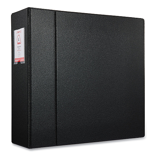 Universal Deluxe Non-View D-Ring Binder with Label Holder, 3 Rings, 4" Capacity, 11 x 8.5, Black (UNV20706)