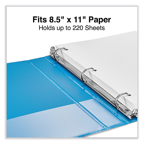 Universal Slant D-Ring View Binder, 3 Rings, 1" Capacity, 11 x 8.5, Light Blue (UNV20713)