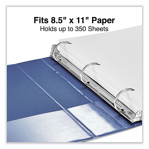 Universal Slant D-Ring View Binder, 3 Rings, 1.5" Capacity, 11 x 8.5, Navy Blue (UNV20718)