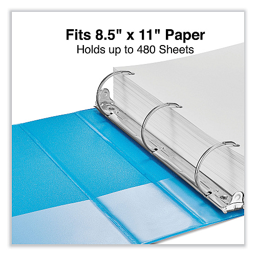 Universal Slant D-Ring View Binder, 3 Rings, 2" Capacity, 11 x 8.5, Light Blue (UNV20733)