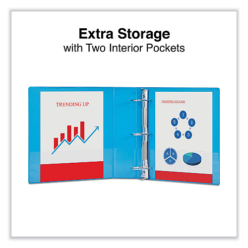 Universal Slant D-Ring View Binder, 3 Rings, 2" Capacity, 11 x 8.5, Light Blue (UNV20733)