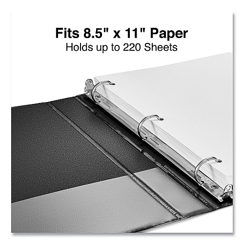 Universal Slant D-Ring View Binder, 3 Rings, 1" Capacity, 11 x 8.5, Black (UNV20741)