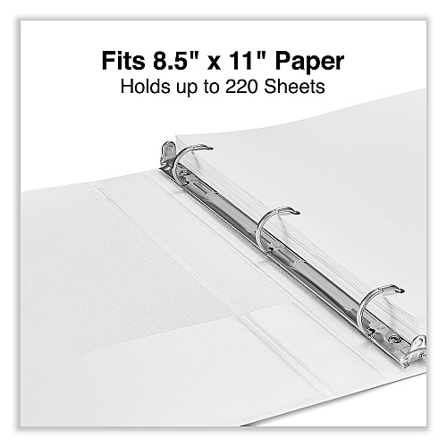 Universal Slant D-Ring View Binder, 3 Rings, 1" Capacity, 11 x 8.5, White (UNV20742)