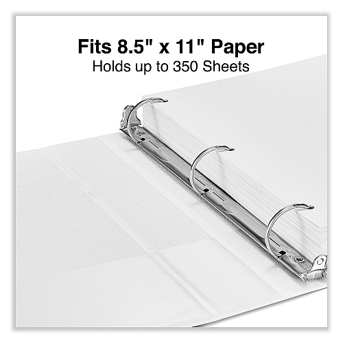 Universal Slant D-Ring View Binder, 3 Rings, 1.5" Capacity, 11 x 8.5, White (UNV20744)