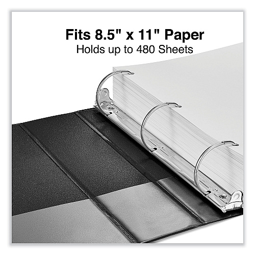 Universal Slant D-Ring View Binder, 3 Rings, 2" Capacity, 11 x 8.5, Black, 6/Carton (UNV20745PK)
