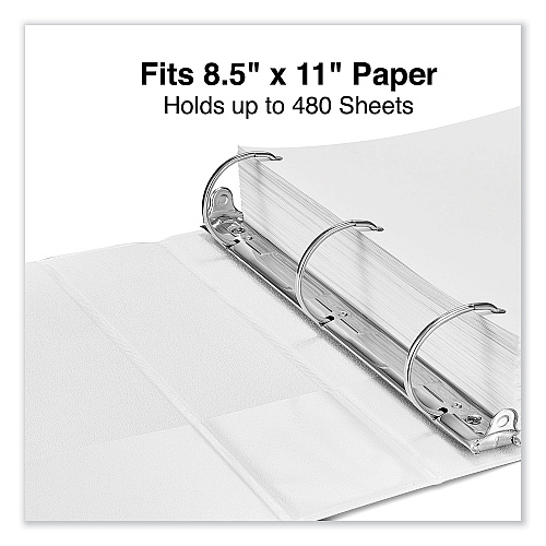 Universal Slant D-Ring View Binder, 3 Rings, 2" Capacity, 11 x 8.5, White, 4/Pack (UNV20746PK)