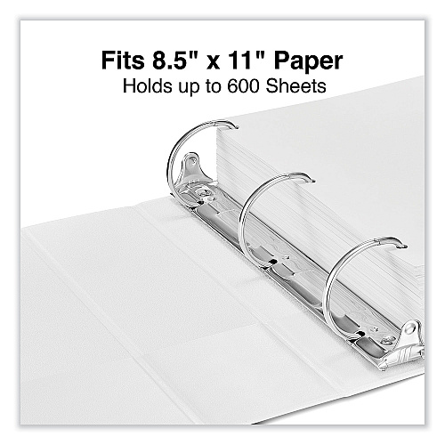 Universal Slant D-Ring View Binder, 3 Rings, 3" Capacity, 11 x 8.5, White (UNV20748)