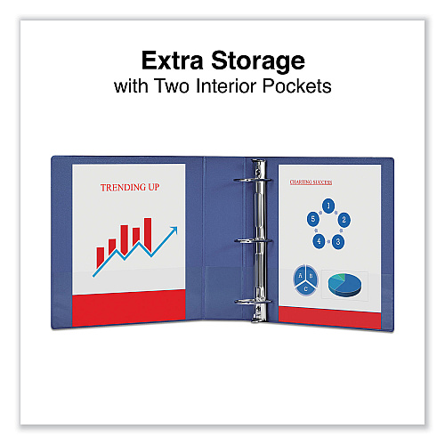 Universal Slant D-Ring View Binder, 3 Rings, 2" Capacity, 11 x 8.5, Navy Blue (UNV20749)