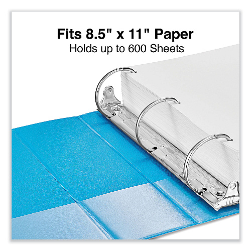 Universal Slant D-Ring View Binder, 3 Rings, 3" Capacity, 11 x 8.5, Light Blue (UNV20753)