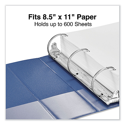 Universal Slant D-Ring View Binder, 3 Rings, 3" Capacity, 11 x 8.5, Navy Blue (UNV20754)