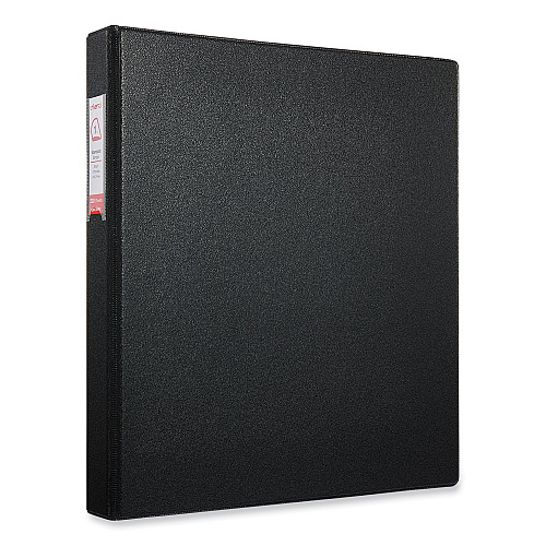 Universal Deluxe Non-View D-Ring Binder with Label Holder, 3 Rings, 1" Capacity, 11 x 8.5, Black (UNV20761)