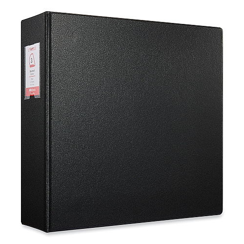 Universal Deluxe Non-View D-Ring Binder with Label Holder, 3 Rings, 3" Capacity, 11 x 8.5, Black (UNV20791)
