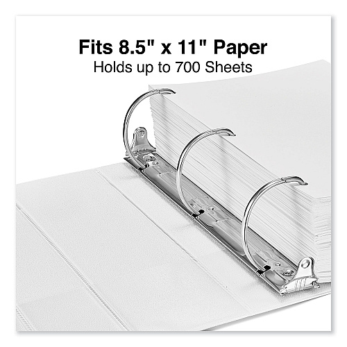 Universal Slant D-Ring View Binder, 3 Rings, 4" Capacity, 11 x 8.5, White (UNV20994)