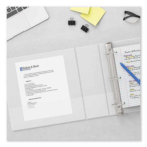 Universal Slant D-Ring View Binder, 3 Rings, 4" Capacity, 11 x 8.5, White (UNV20994)