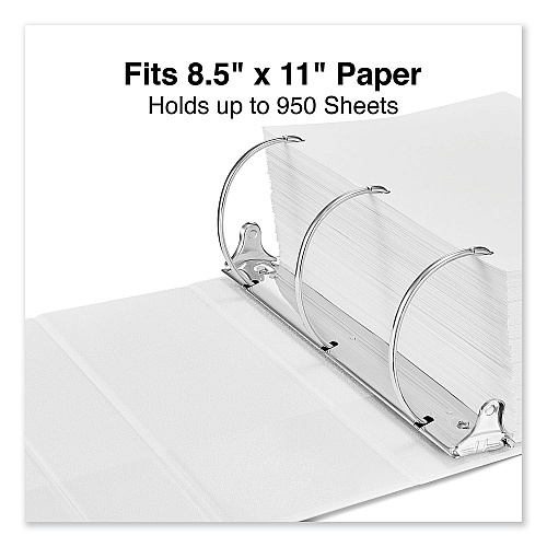 Universal Slant D-Ring View Binder, 3 Rings, 5" Capacity, 11 x 8.5, White (UNV20997)