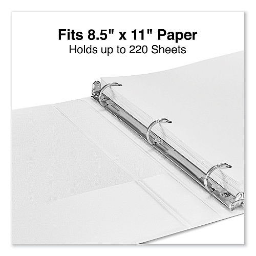 Universal Slant D-Ring View Binder, 3 Rings, 1" Capacity, 11 x 8.5, White, 12/Carton (UNV207421PK)