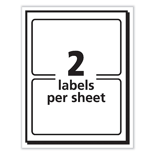 Avery Printable Adhesive Name Badges, 3.38 x 2.33, Blue "Hello", 100/Pack (5141)