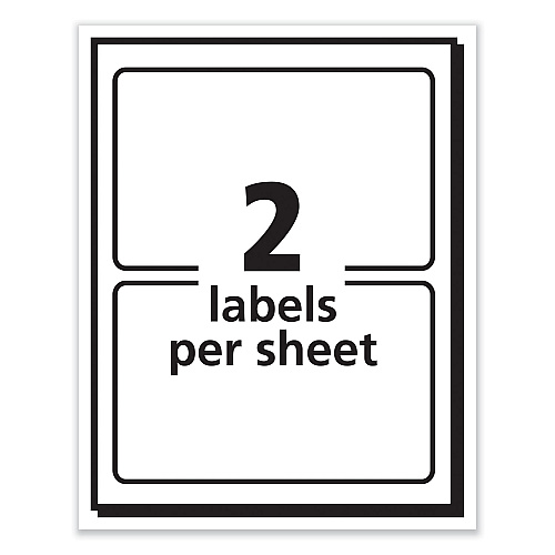 Avery Printable Adhesive Name Badges, 3.38 x 2.33, Red Border, 100/Pack (5143)