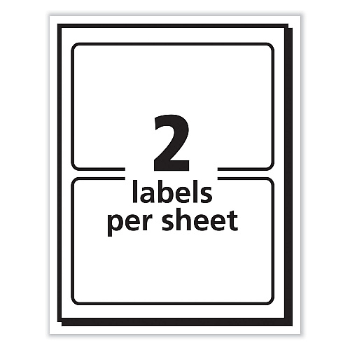 Avery Printable Adhesive Name Badges, 3.38 x 2.33, Blue Border, 100/Pack (5144)