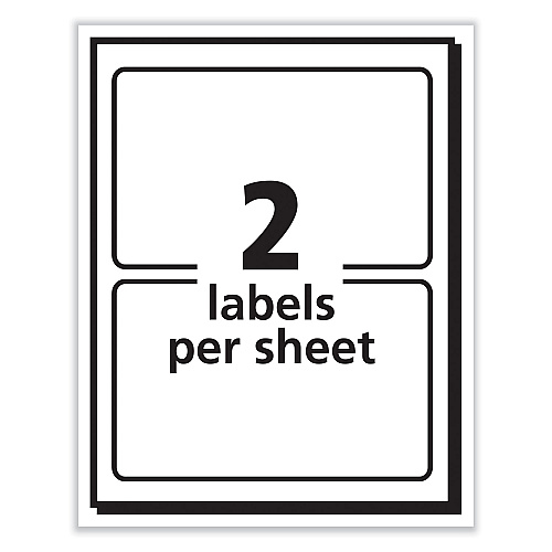 Avery Printable Adhesive Name Badges, 3.38 x 2.33, White, 100/Pack (5147)