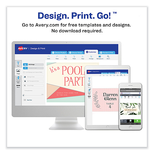 Avery Print-to-the-Edge Microperf Business Cards w/Sure Feed Technology, Color Laser, 2x3.5, White, 160 Cards, 8/Sheet,20 Sheets/PK (5881)