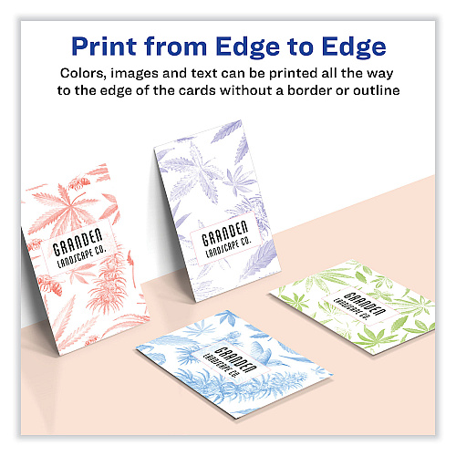 Avery Print-to-the-Edge Microperf Business Cards w/Sure Feed Technology, Color Laser, 2x3.5, White, 160 Cards, 8/Sheet,20 Sheets/PK (5881)