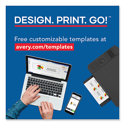 Avery Printable Microperforated Business Cards w/Sure Feed Technology, Inkjet, 2 x 3.5, White,  250 Cards, 10/Sheet, 25 Sheets/Pack (8371)
