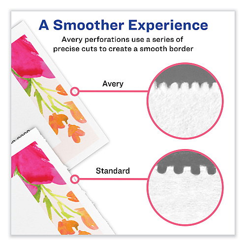 Avery Printable Microperforated Business Cards w/Sure Feed Technology, Inkjet, 2 x 3.5, Ivory, 250 Cards, 10/Sheet, 25 Sheets/Pack (8376)