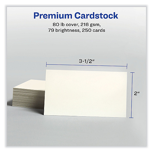 Avery Printable Microperforated Business Cards w/Sure Feed Technology, Inkjet, 2 x 3.5, Ivory, 250 Cards, 10/Sheet, 25 Sheets/Pack (8376)