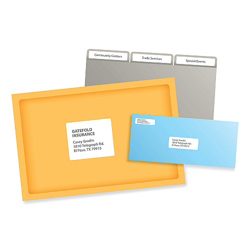 PRES-a-ply Labels, Laser Printers, 1.33 x 4, White, 14/Sheet, 100 Sheets/Box (30602)
