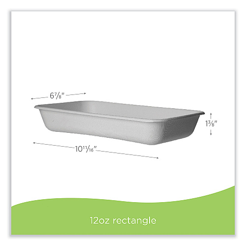 Eco-Products WorldView Renewable Sugarcane Containers, 10.47 x 10.47 x 1.76, White, 200/Carton (EPSCRC107)