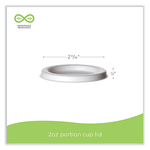 Eco-Products Sugarcane Portion Cup Lids, Fits 2 oz Portion Cup, 2,500/Carton (EPSPCLID2)
