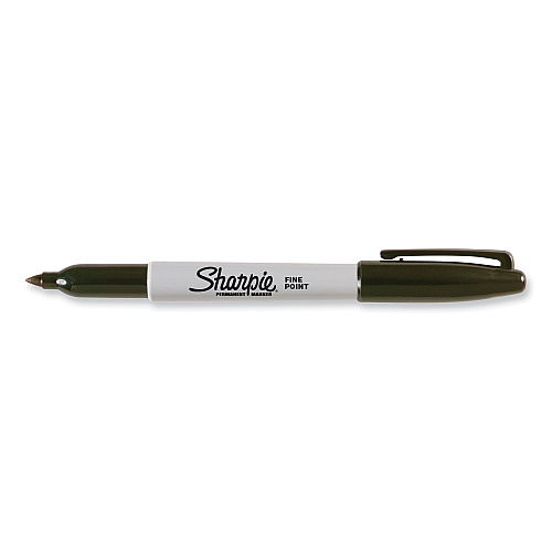 Sharpie Fine Tip Permanent Marker, Stainless Steel Single Marker Case, Fine Bullet Tip, Black, 5/Pack (2135418)