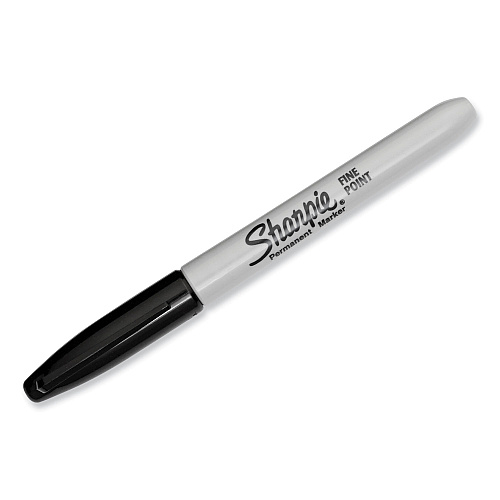 Sharpie Fine Tip Permanent Marker, Stainless Steel Single Marker Case, Fine Bullet Tip, Black, 5/Pack (2135418)