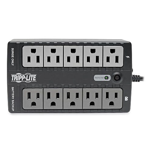 Tripp Lite Internet Office Ultra-Compact Desktop Standby UPS, 10 Outlets, 550 VA, 420 J (INTERNET550U)