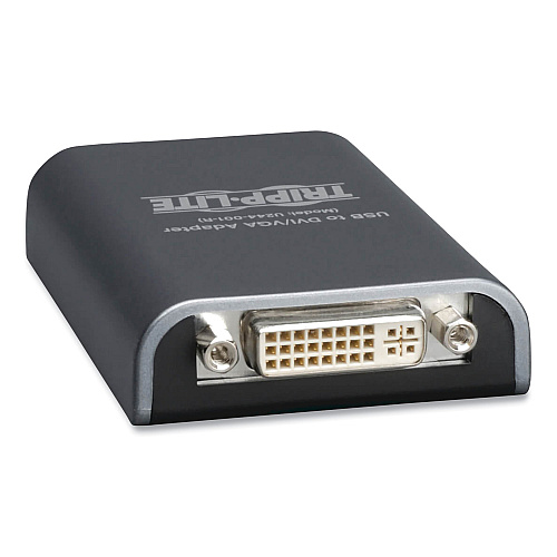Tripp Lite USB 2.0 to DVI/VGA External Multi-Monitor Video Card, 128 MB SDRAM, 4", Black (U244001R)