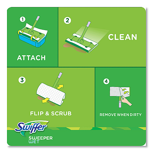 Swiffer Wet Refill Cloths, 10 x 8, Lavender Vanilla and Comfort, White, 36/Carton (55311)
