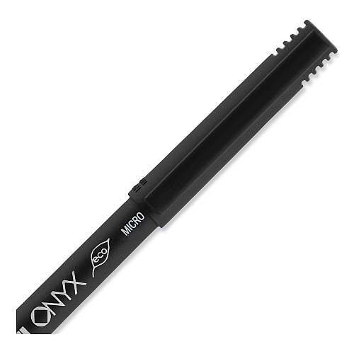 uni-ball ONYX Roller Ball Pen, Stick, Extra-Fine 0.5 mm, Red Ink, Black/Red Barrel, Dozen (60042)