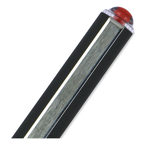 uni-ball VISION Roller Ball Pen, Stick, Extra-Fine 0.5 mm, Red Ink, Gray/Red Barrel, Dozen (60117)