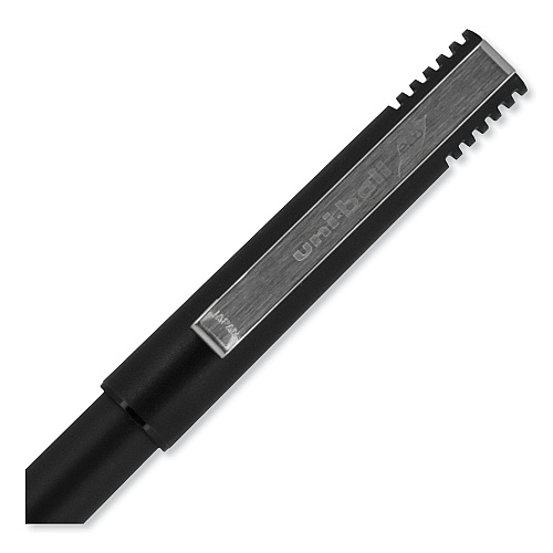 uni-ball Roller Ball Pen, Stick, Extra-Fine 0.5 mm, Red Ink, Black/Red Barrel, Dozen (60152)