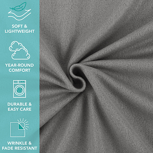 Cozy Soft Polar Fleece Throw Blanket 50x60 Grey - Pack Of 6 (P-FCPL-6PK-GY)
